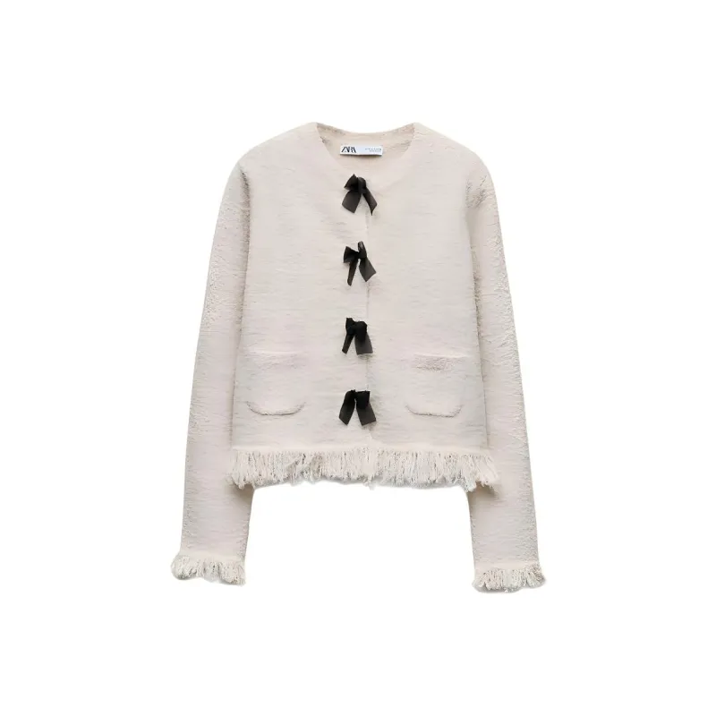 ZARA Jackets Coats Women's Raw White-0