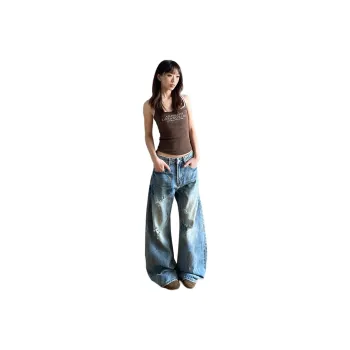 DUATOGE Jeans Men's Vintage Blue 