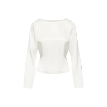 ARITZIA Wilfred Roberts Satin Blouse Shirt Women's Light Birch/Light Birch