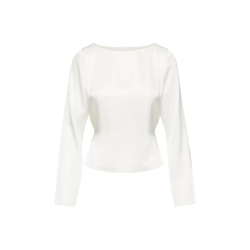 ARITZIA Wilfred Roberts Satin Blouse Shirt Women's Light Birch/Light Birch-0