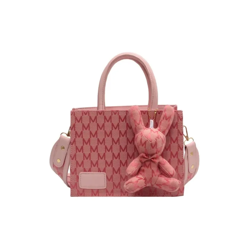 Worm's Home Fabric Shopping Tote Crossbody Bag Handbag Women's Ecru/Khaki/Blue/Pink-2