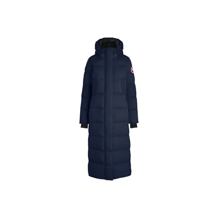 Canada Goose Armstrong Series Solid Color Hooded Long Down Jacket Women's Cerulean Ocean Blue-0