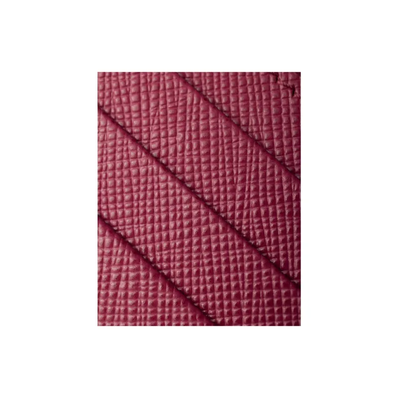 PRADA Saffiano Calfskin Card Holder Women's Burgundy Pink-2