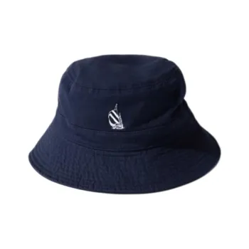 Nautica White Sail Cotton Bucket Hats Unisex Navy Blue