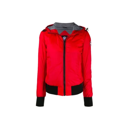Canada category Solid Color Hooded Down Jacket Women's Red