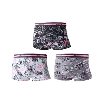 MIIOW Underpants Men's 3 Pack Trendy Black Powder