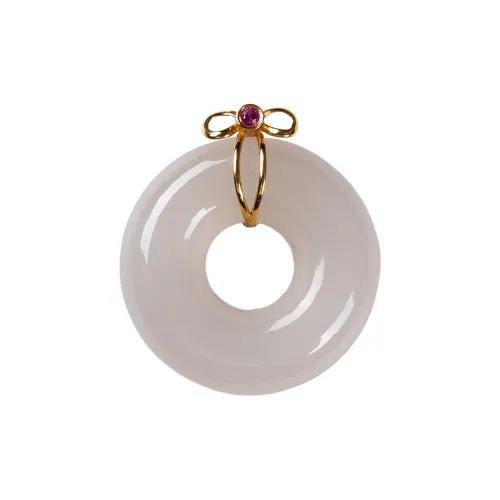 Execute The Blessing Hetian Jade Pendants Dusty Pink Unisex