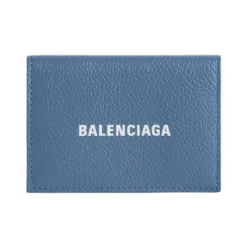 Balenciaga Cash Cow Leather Wallet Mini Men's Blue