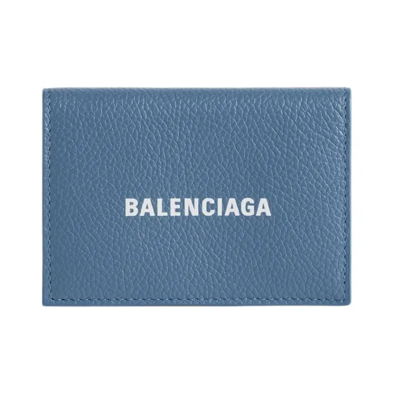 Balenciaga Cash Cow Leather Wallet Mini Men's Blue-0