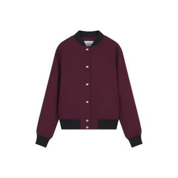 Maison Kitsune Teddy Flannel Bomber Jacket