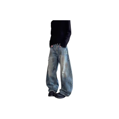 DUATOGE Jeans Men's Vintage Blue 