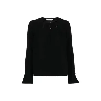 JONATHAN SIMKHAI Sharon Long sleeve Crepe Blouse