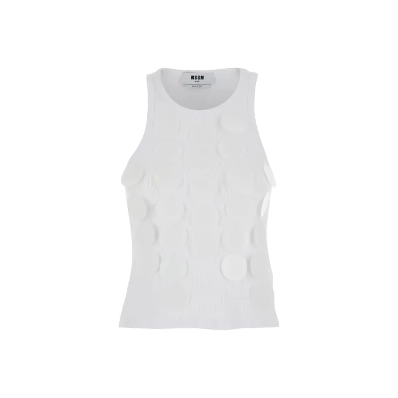 MSGM Chainmail effect Tank Top-0
