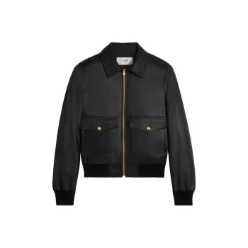 CELINE Aviator Blouson Jacket In Soft Lambskin