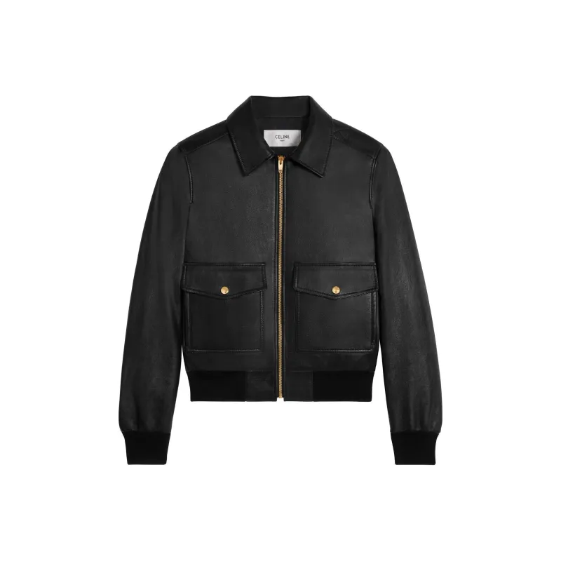 CELINE Aviator Blouson Jacket In Soft Lambskin-0