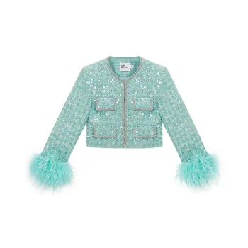 Self-portrait Jackets Coats Women's Green Mixed Color