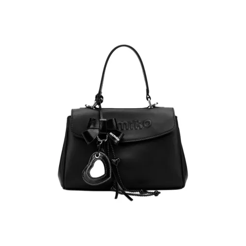 MCMIKO Cow Leather Handbags Crossbody Bags Small Size Women
s Twilight Black