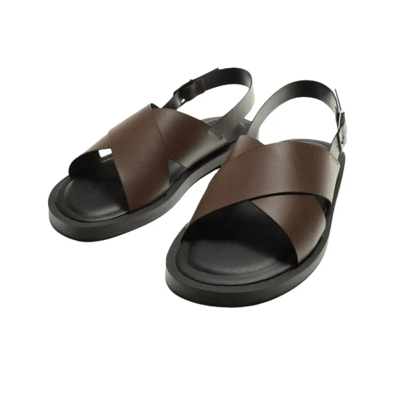 ZARA Beach Sandals Men Brown-1