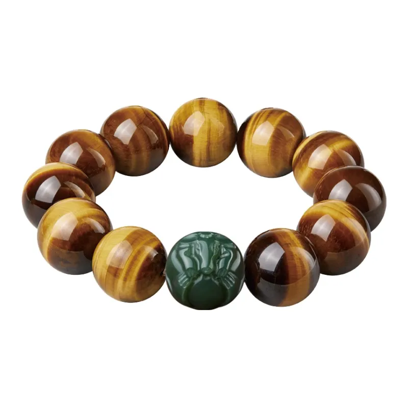 Moonstone Edge Tiger's Eye Stone Bracelets Men's-0