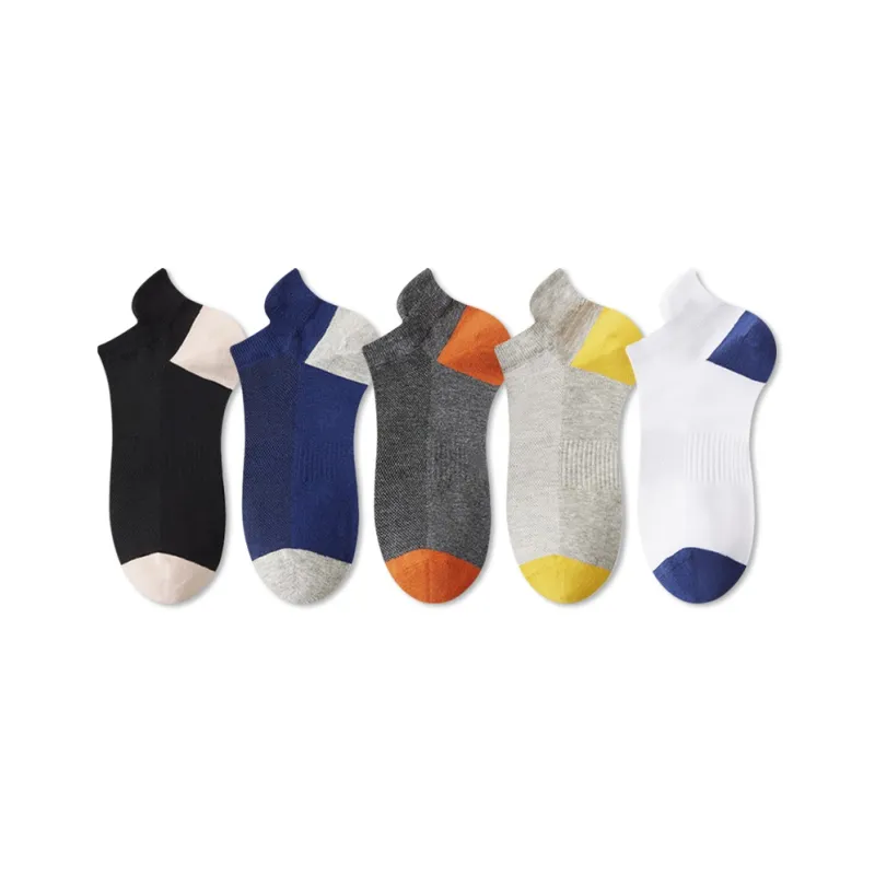 Mulong Family No Show Socks Men's 5 Pack Mixed Color-0