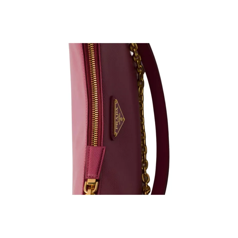 PRADA Re Edition Calfskin Handbag, Shoulder Bag Mini Women's Burgundy Pink-4