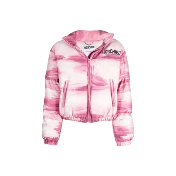MOSCHINO Brushstroke-Printed Zipped Puffer Jacket