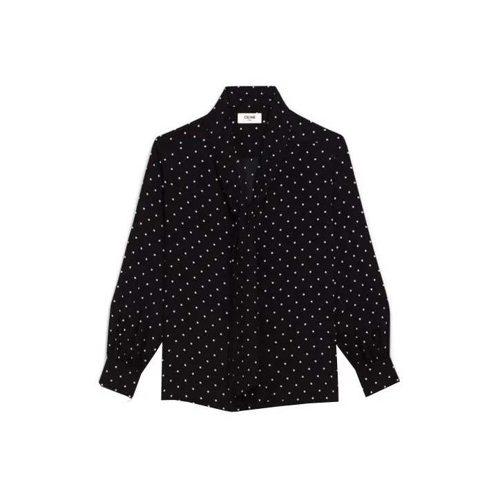 CELINE Loose Shirt 'Black/Cream'-0