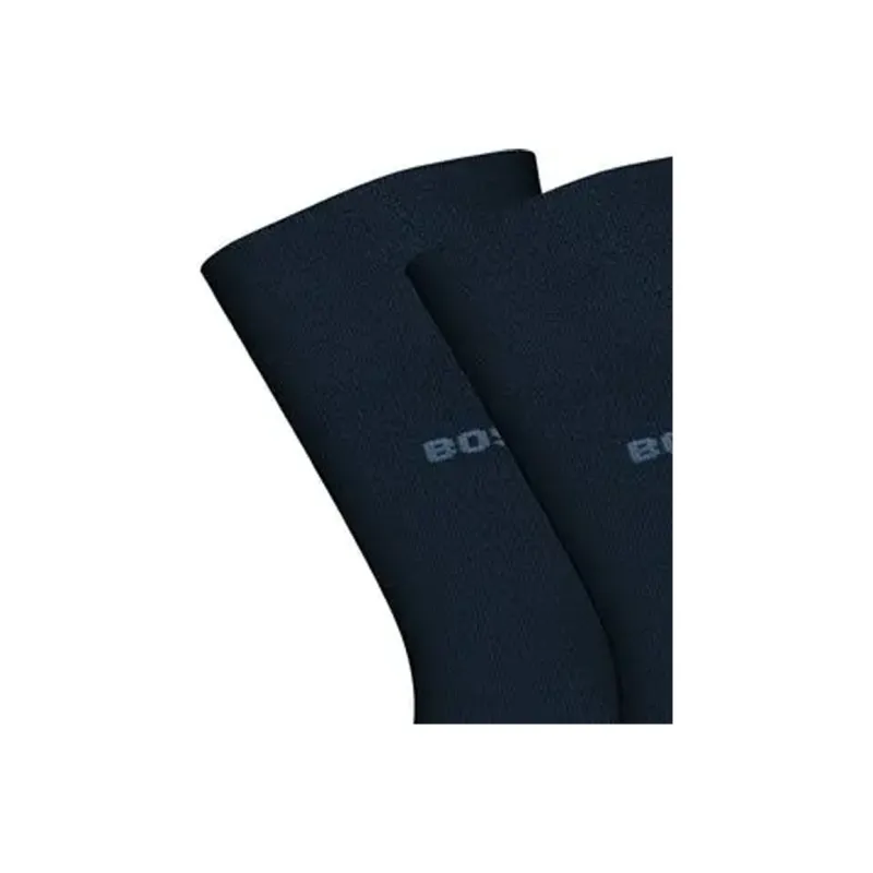 HUGO BOSS Mid Calf Socks Men's 2 Pack Marine Blue-1