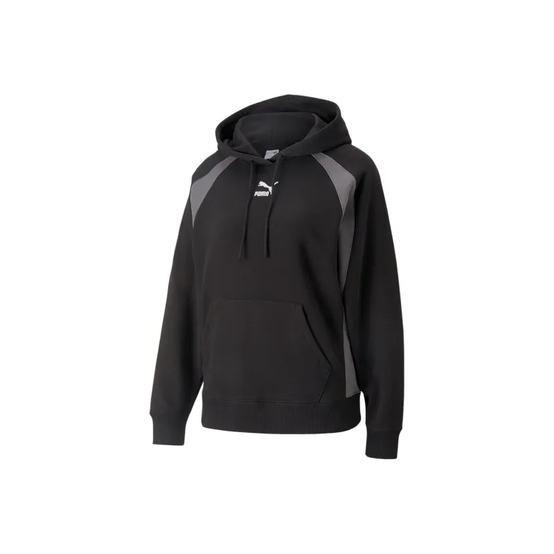 PUMA CLASSICS Classics Block Hoodie Women's Sweatshirt Women's Black-Gray-0