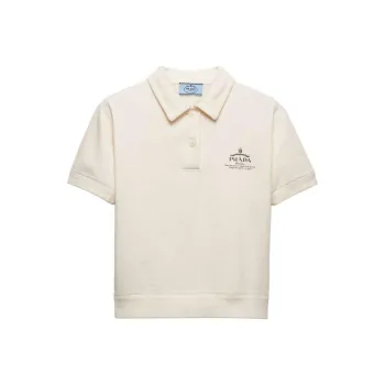 PRADA Logo-print Fleece Polo Shirt