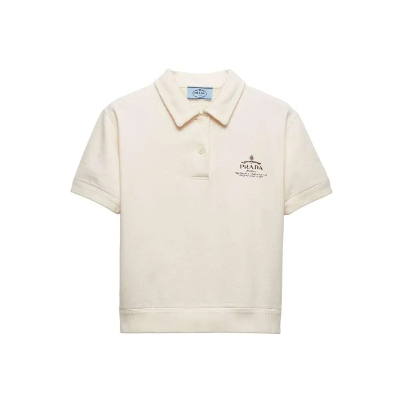 PRADA Logo-print Fleece Polo Shirt-0