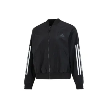 adidas Women'ss Striped Woven Windproof Jacket Black