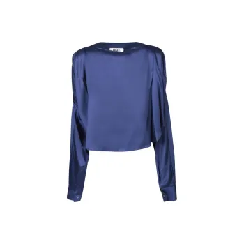 MM6 Maison Margiela Cut Out Detailed Satin Shirt