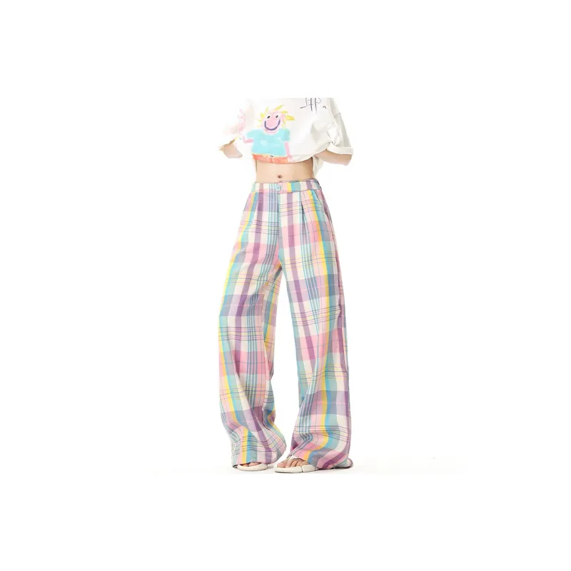 NOAHGIGI Casual Pants Unisex Plaid-3