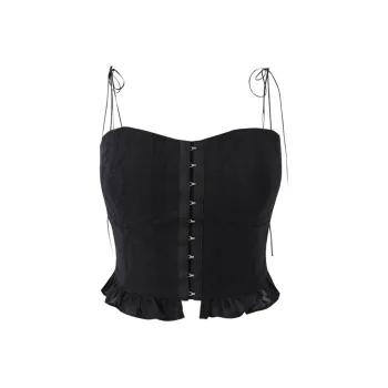 NOT YOUR ROSE SS24 Lace Bustier Sleeveless Camisole Women's Black