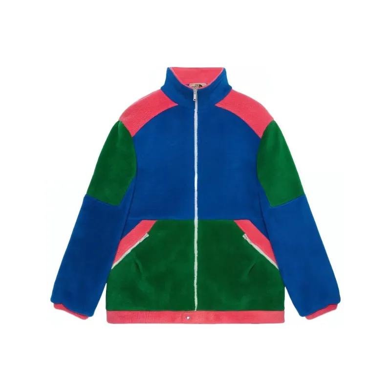 GUCCI X The North Face Fleece Jacket Blue/Green/Dark Pink-0