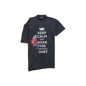 Balenciaga Slogan Printed Paneled Top