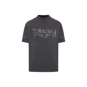 Balenciaga Logo Printed Vintage Medium Fit T Shirt
