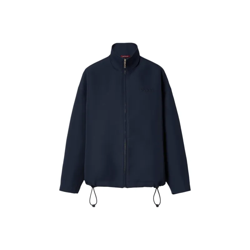 GUCCI Acetate Gabardine Bomber Jacket 'Petroleum Blue'-0