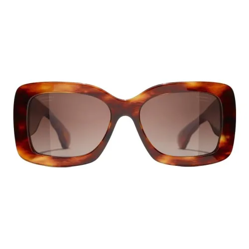 CHANEL Acetate Butterfly Sunglasses Unisex Brown