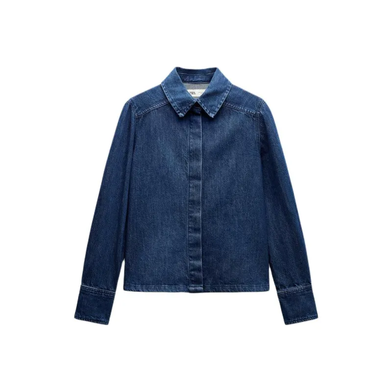 ZARA ZW Series Shirt Women's Blue-0