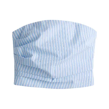 H&M Strapless Top Women's Light Blue Stripes