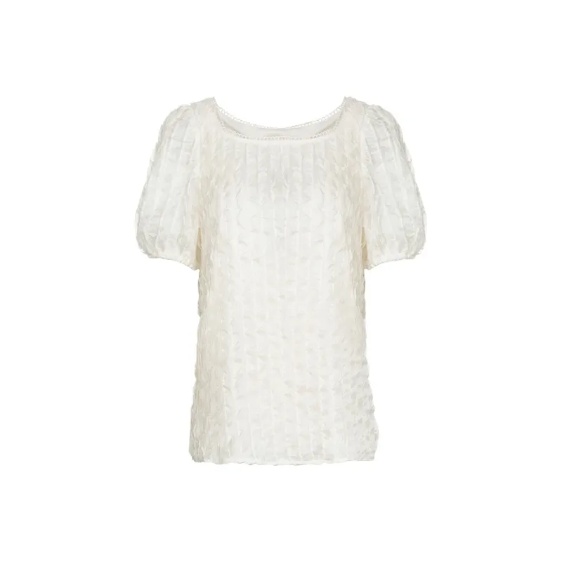 MeetMetro Chiffon Shirts Women's Apricot-0