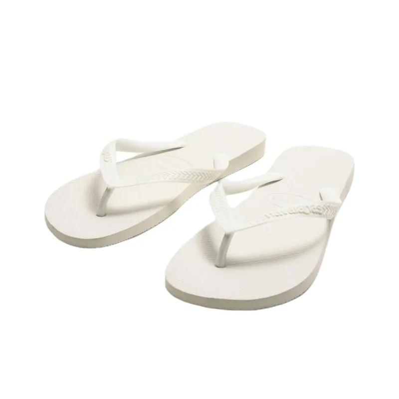 Havaianas x ZARA Rubber Sole Abrasion Resistant Flip Flops Men's White-2