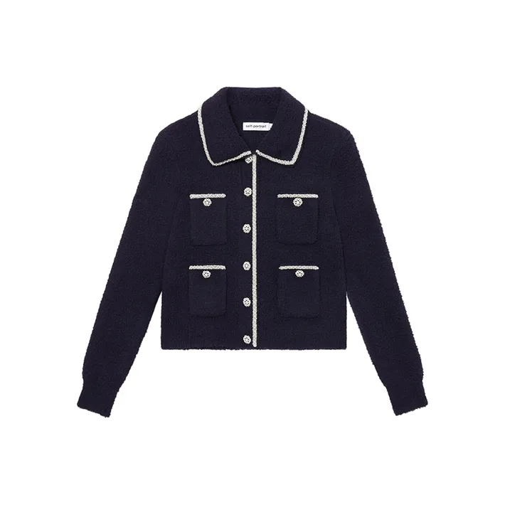 Self portrait Jackets Coats Women's Navy Blue-0