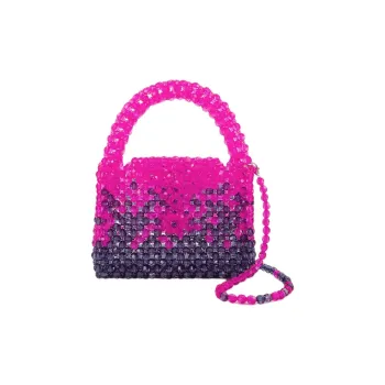 Germanier Synthetic Bead HOBO Bag, Shoulder Handbag Women's Violet Pink & Purple