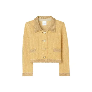 St. John Sequinned Twill Cropped Jacket