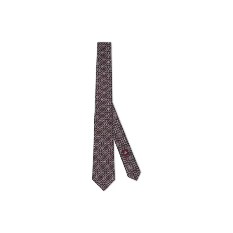GUCCI Mulberry Silk Ties Unisex Burgundy-0