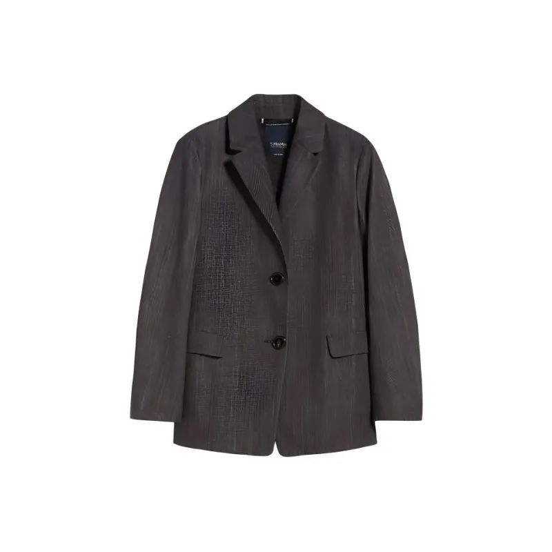 ’S MAX MARA Murano Collection Denim-Look Cotton Jacket Jackets Coats Women's Black-0