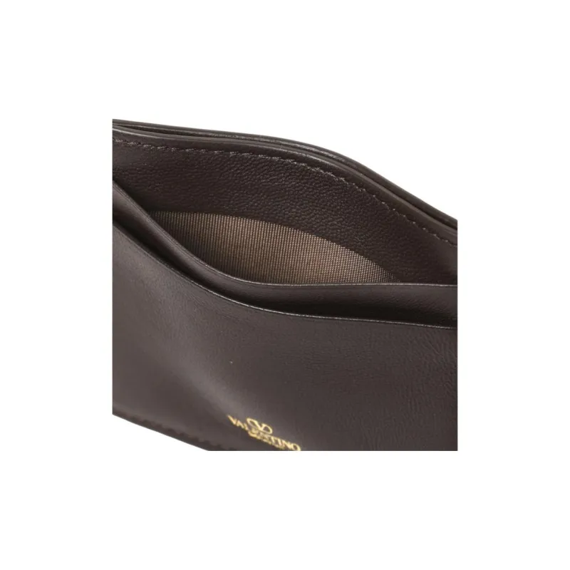 Valentino Fabric Card Holder Unisex Beige & Black-4
